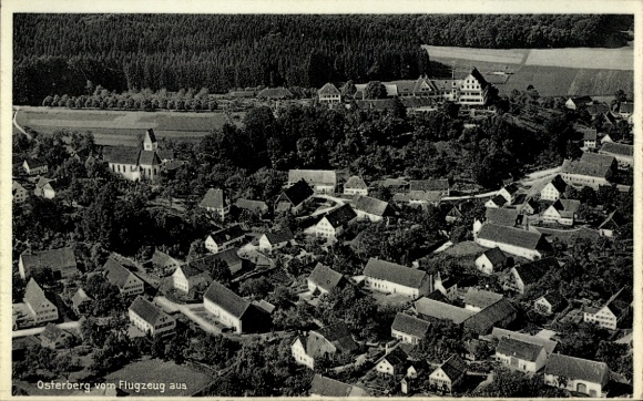 Postcard Osterberg in Swabia, aerial photograph