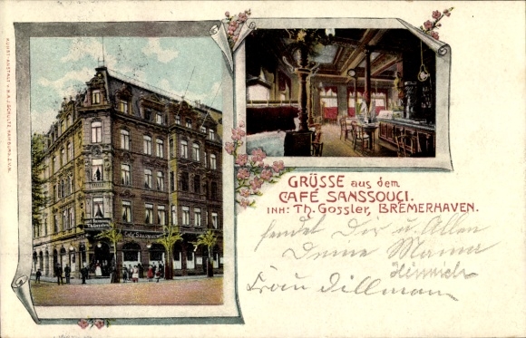 Ak Bremerhaven, Café Sanssouci, Inh. Th. Gossler
