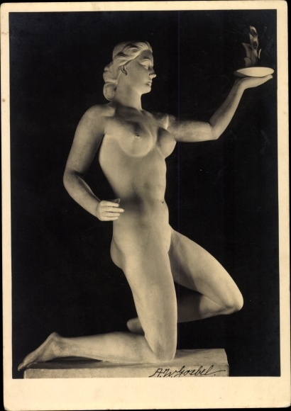 Postcard plastic by Aug. Wilh. Goebel, Ready to Sacrifice, HDK 349