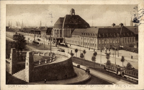 Ak Dortmund im Ruhrgebiet, Hauptbahnhof, Freistuhl