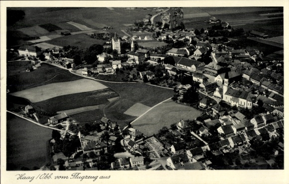 Postcard Haag in Oberbayern, aerial photograph