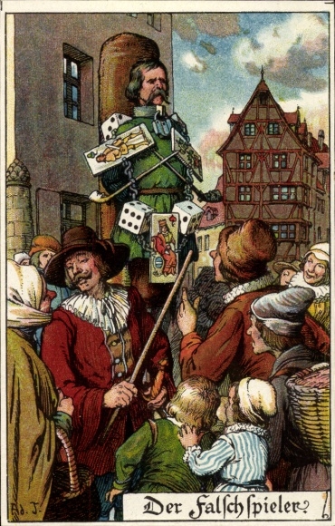 Artist Postcard Jodolfi, The Cardsharp, Pillory