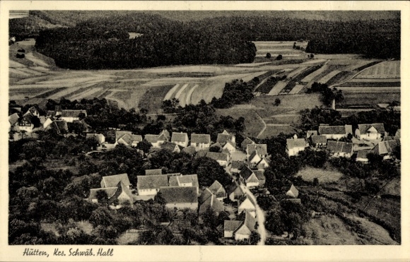 Postcard Hütten Rickenbach in the Hotzenwald, aerial photograph