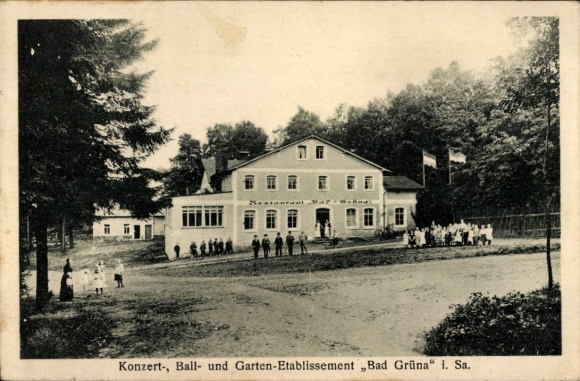 Ak Grüna in Sachsen, Konzert- Ball- und Garten- Etablissement Bad Grüna, Inh. Hermann Streller