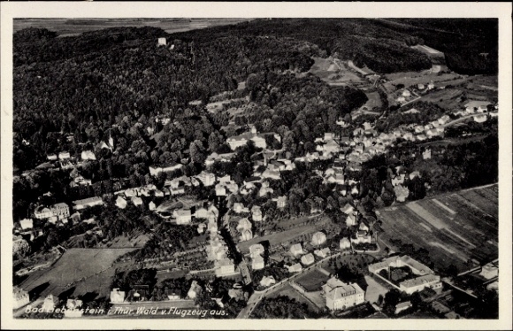 Postcard Bad Liebenstein in the Thuringian Forest, aerial photograph