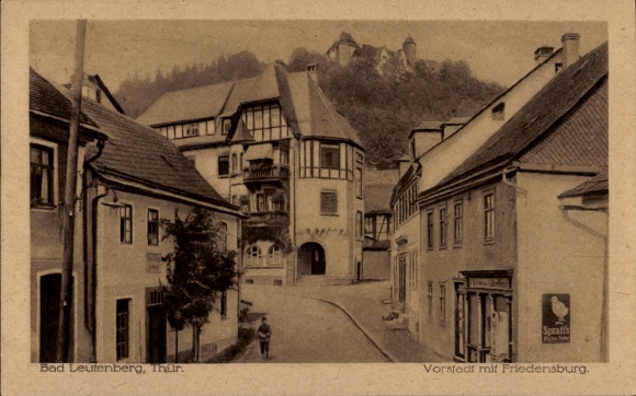 Ak Bad Leutenberg in Thüringen, Vorstadt mit Friedensburg