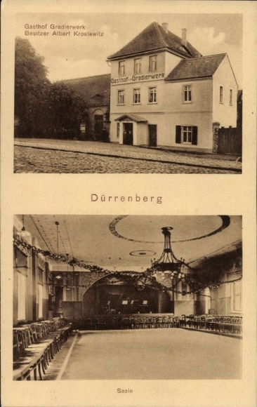 Ak Bad Dürrenberg an der Saale, Gasthof Gradierwerk, eigenaar Albert Krostewitz, Saal