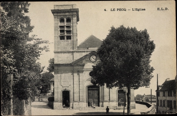 Postcard Le Pecq Yvelines, The Church