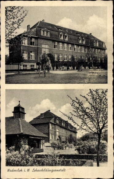 Postcard Wadersloh in Westphalia, teacher training institute