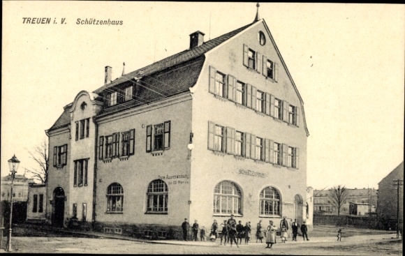 Postcard Treuen in Vogtland, Schützenhaus