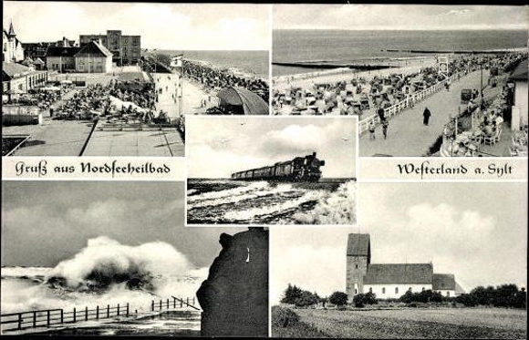 10 alte Ak Westerland auf Sylt, diverse Ansichten