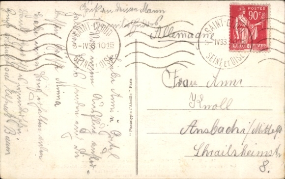 Postcard Saint Cloud Hauts de Seine, Panorama pris de Bellevue, bridge