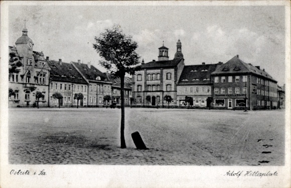 Ak Ostritz in der Oberlausitz Sachsen, Adolf Hitler Platz
