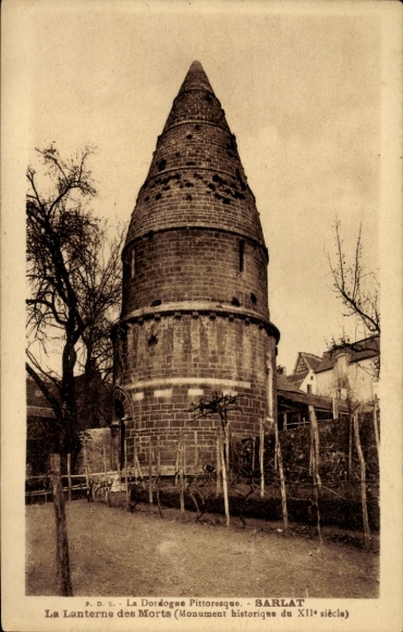 Ansichtkaart Sarlat la Canéda Dordogne, Lanterne des Morts, s Monument, XII. eeuw
