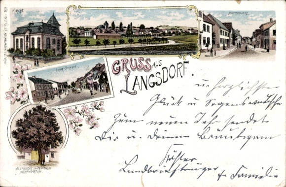 Postcard Langsdorf Lindholz in Vorpommern, town views