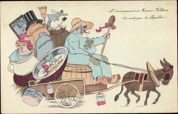 Artist Postcard The move of Monsieur Fallières, On the way to Loupillon