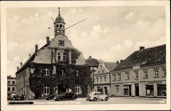 Ak Wolgast in Mecklenburg Vorpommern, Markt, Rathaus