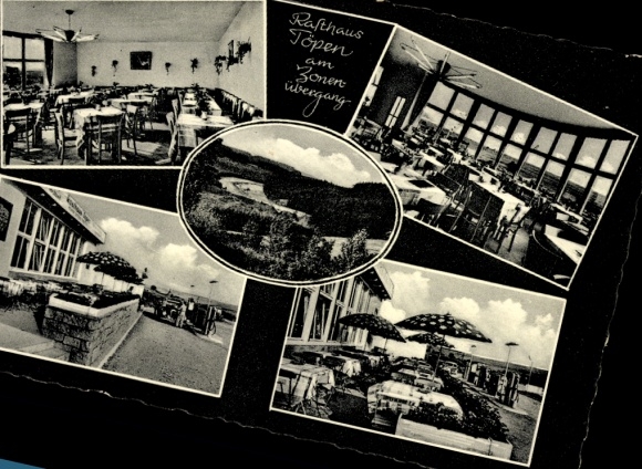 Postcard Töpen in Upper Franconia, rest house at the zone transition, interior view, terrace