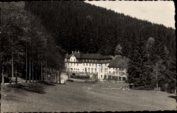 Postcard Crottendorf in the Ore Mountains, FDGB convalescent home Wolfner Mühle