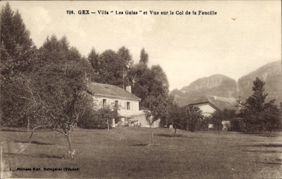 Ak Gex Ain, Villa Les Galas, Blick auf Col de la Faucille
