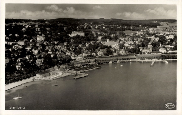Postcard Starnberg in Upper Bavaria, aerial photograph