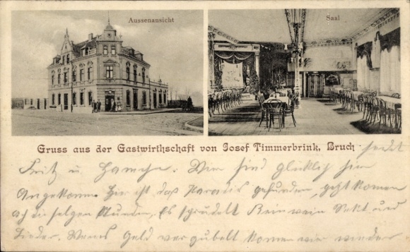 Ak Bruch in der Eifel, Gastwirtschaft von Josef Timmerbrink, Saal
