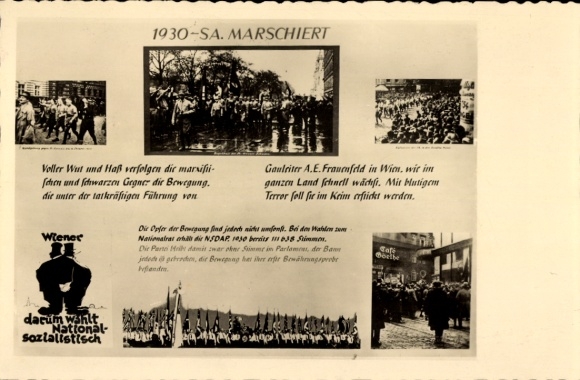 Ak Wien, SA Marschiert 1930, Ausstellung Kampf um Wien 1941