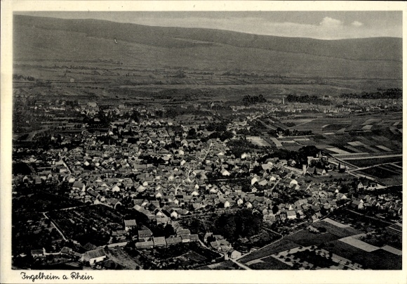 Postcard Ingelheim am Rhein, aerial photograph