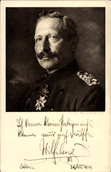 PC Kaiser Wilhelm II, Portrait, I no longer know any parties, quote 1914