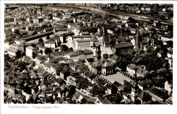 Ak Saarbrücken in Saarland, luchtfoto