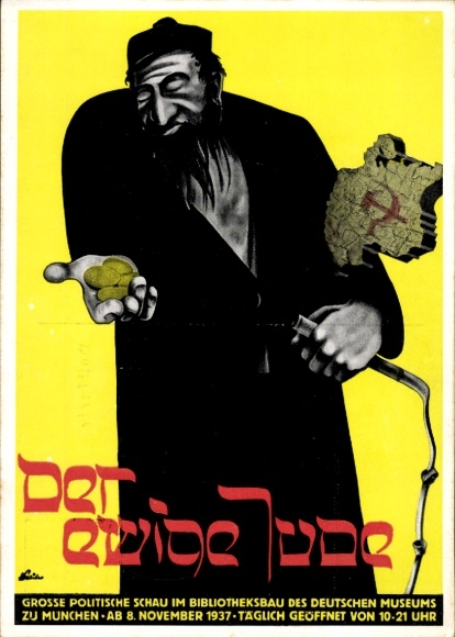 Judaika Ak Der ewige Jude, Große politische Schau, Nordwestbahnhalle Wien 1938