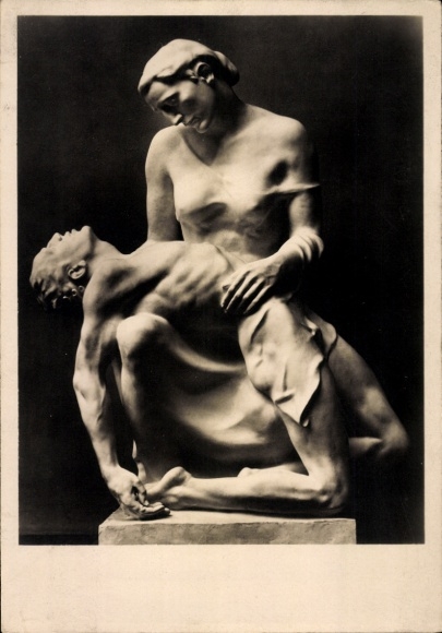 Postcard sculpture by Josef Thorak, Pieta, HDK 415, Photo Hoffmann