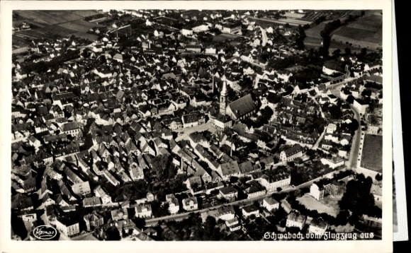 Postcard Schwabach in Middle Franconia Bavaria, aerial photo