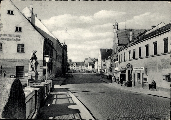 Postcard Fürstenfeldbruck in Upper Bavaria, Main Street