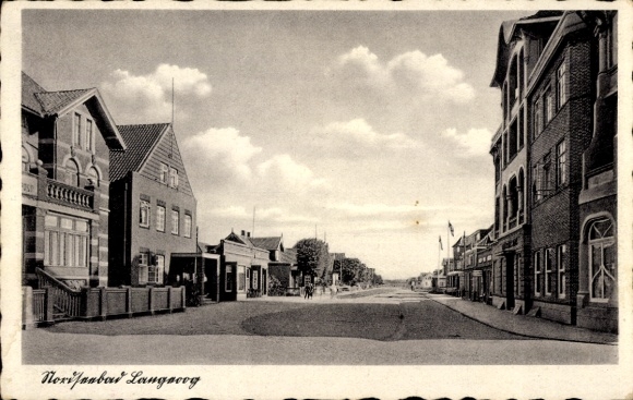 Postcard Nordseebad Langeoog Ostfriesland, street view