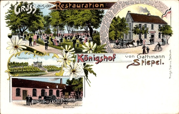 Litho Stiepel Bochum, Restauration Königshof, Fabrik für Landwirtschaftliche Maschinen, Hochbassin