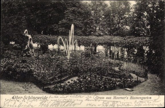 Ak Berlin Köpenick Oberschöneweide, Gruß aus Moerner's Blumengarten