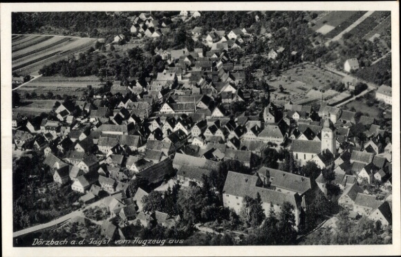 Postcard Dörzbach an der Jagst Württemberg, aerial photograph