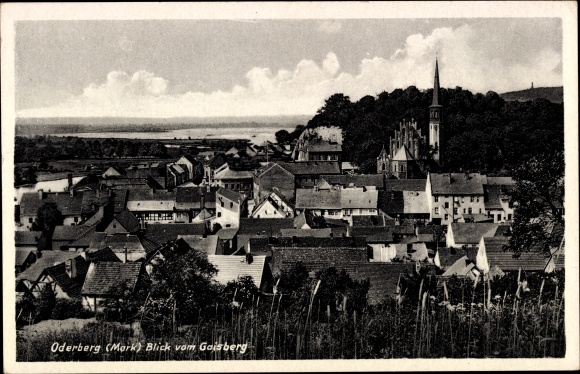 Postcard Oderberg in der Mark, view from the Gaisberg