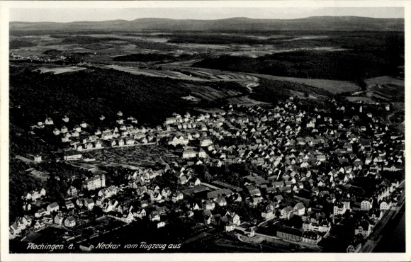Postcard Plochingen am Neckar, aerial photograph