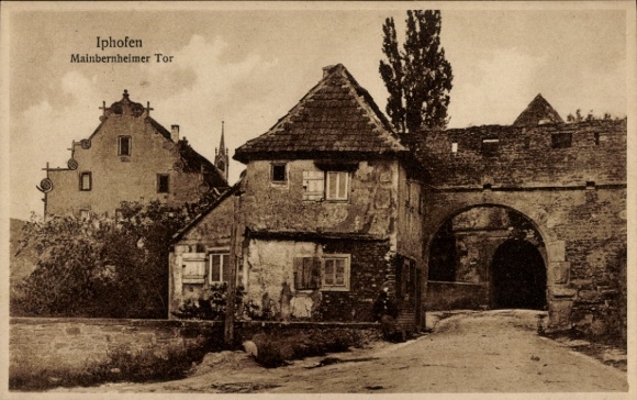Postcard Iphofen in Lower Franconia, Mainbernheimer Gate, building