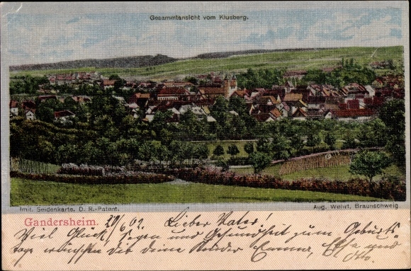 KP Bad Gandersheim w Dolnej Saksonii, widok ogólny z Klusbergu