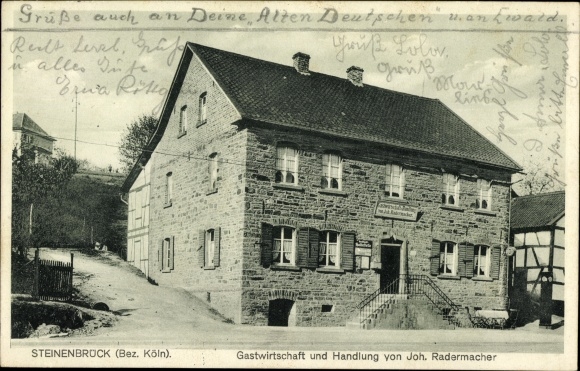 Postcard Steinenbrück Gummersbach in the Oberbergisches Kreis, restaurant and action