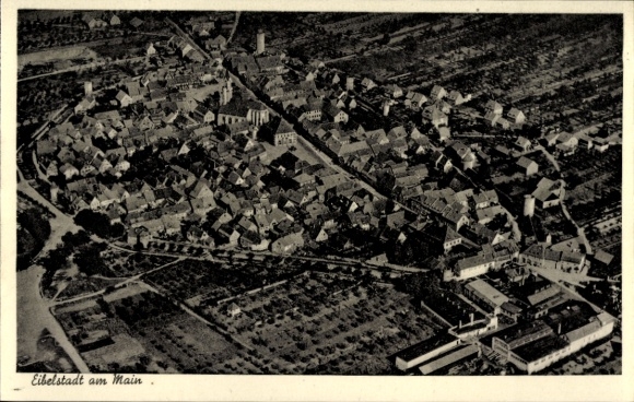 Postcard Eibelstadt in Lower Franconia, aerial photograph