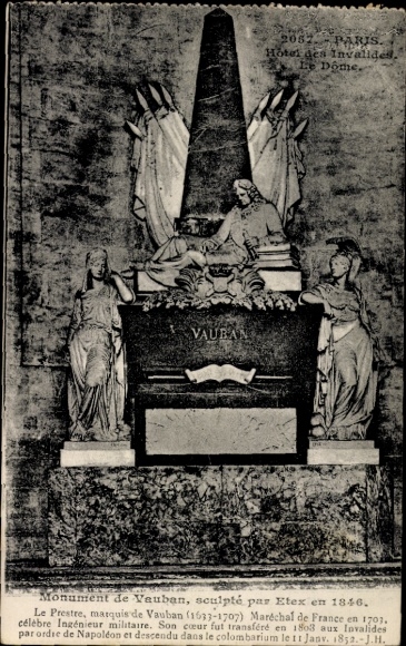 CPA Paris VII, Hôtel des Invalides, Monument de Vauban