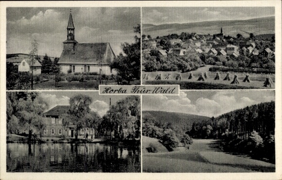 Ak Horba Königsee in Thüringen, Kirche, Ort, Wald