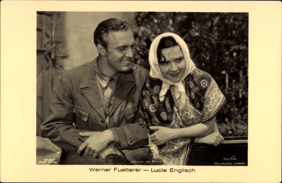 Postcard actor Werner Fuetterer and Lucie Englisch in Heimat am Rhein, Ross Verlag 8066/1
