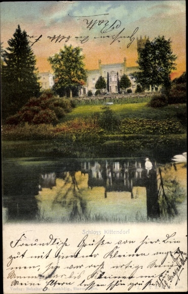 Postcard Kittendorf in Mecklenburg, view of the castle