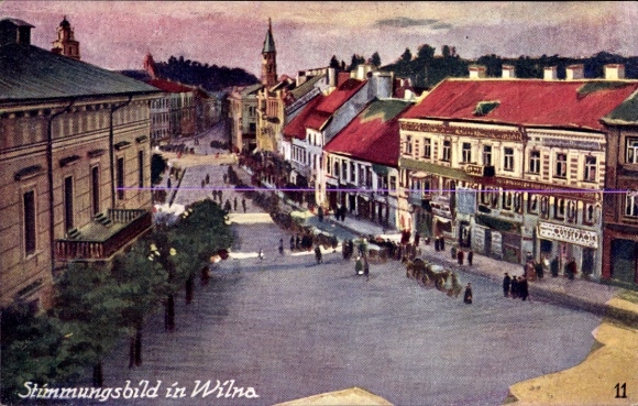 KP artystyczna Wilno Wilna Litwa, klimatyczny obraz, scena uliczna