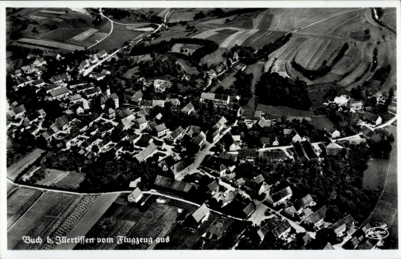Postcard Buch (near Illertissen) in Swabia, aerial photograph
